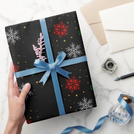 Papel De Presente Natal Minimalista Moderno Padrão de Estrela Simple