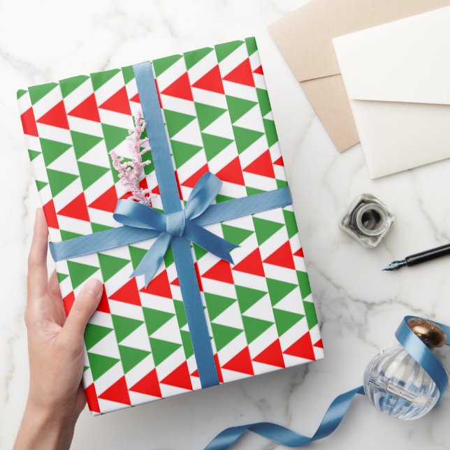 Papel De Presente Natal Mínimo Verde Vermelho (Presentear)