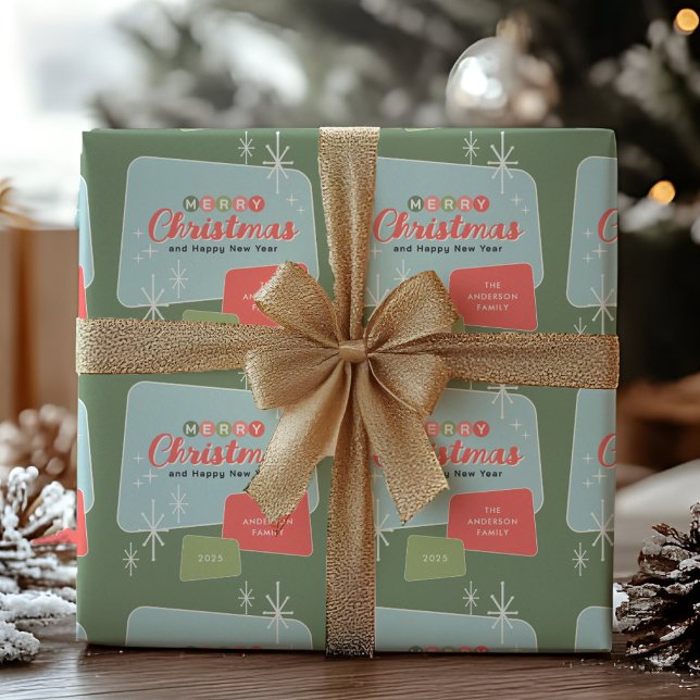 Papel De Presente Natal Moderno do século Médio Retroativo (Criador carregado)