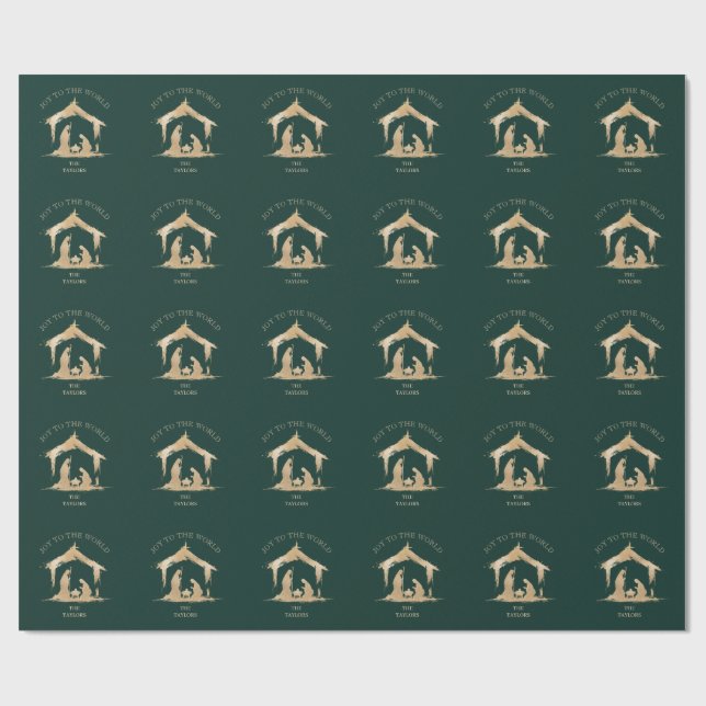 Papel De Presente Natal moderno Natividade religiosa Mary & Joseph (Aberto)