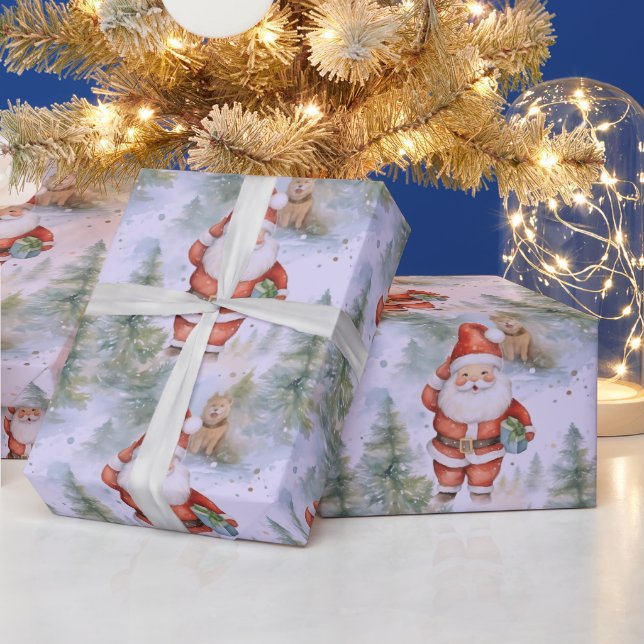 Papel De Presente Natal moderno para a neve do Papai Noel (Feriados)