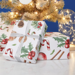 Papel De Presente Natal Moderno Rosa Quente