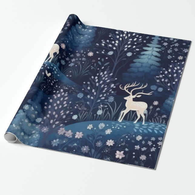 Papel De Presente Natal Moderno Rosa Quente (Desenrolado)