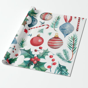 Papel De Presente Natal Moderno Rosa Quente