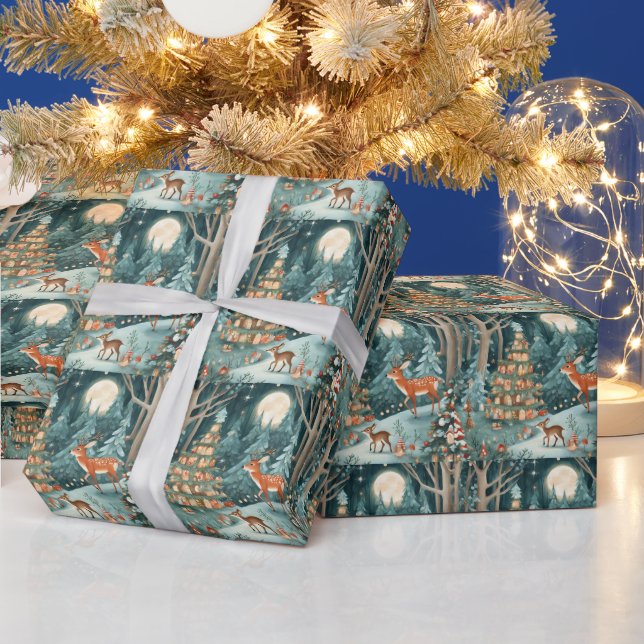 Papel De Presente Natal na Ilustração Florestal (Feriados)