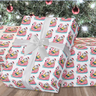 Papel De Presente Natal na Praia de Santa