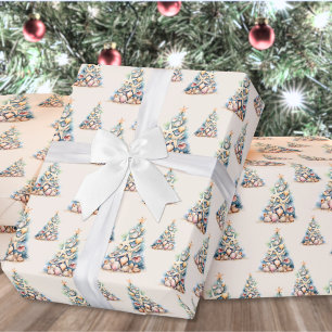 Papel De Presente Natal na Praia Shell