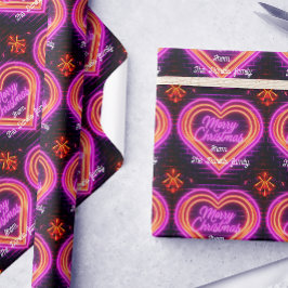 Papel De Presente Natal Neon Personalizado Feliz