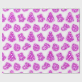 Papel De Presente Natal Neon Pink em Branco