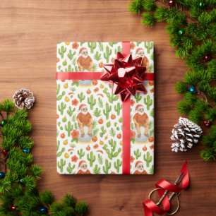 Papel De Presente Natal no Arizona com Papai Noel e Cacto