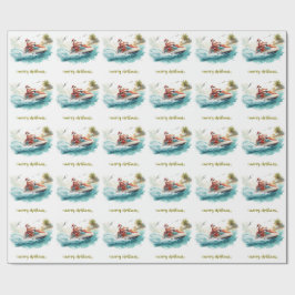 Papel De Presente Natal no Jet Ski com Papai Noel