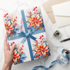 Papel De Presente Natal No Sul Da Magnolia Floral