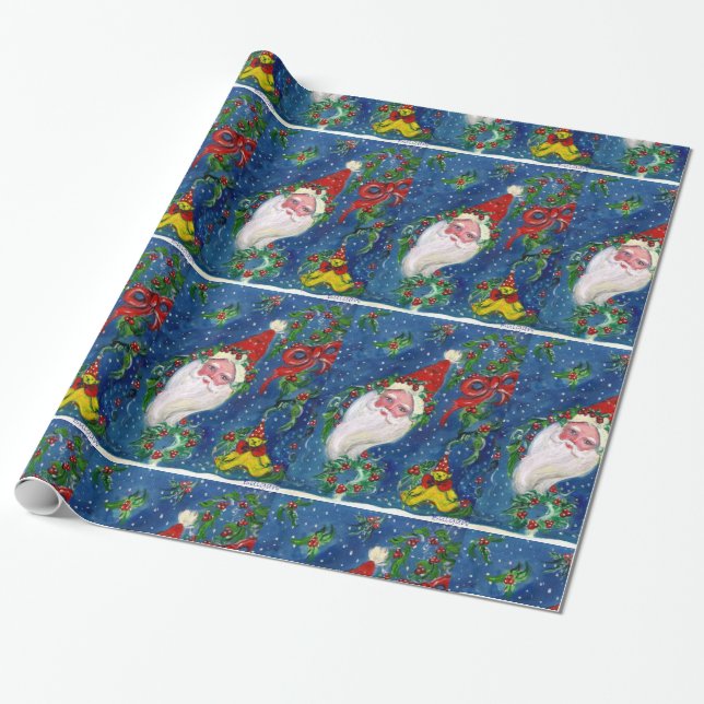 PAPEL DE PRESENTE NATAL NOITE/SANTA CLAUS (Desenrolado)