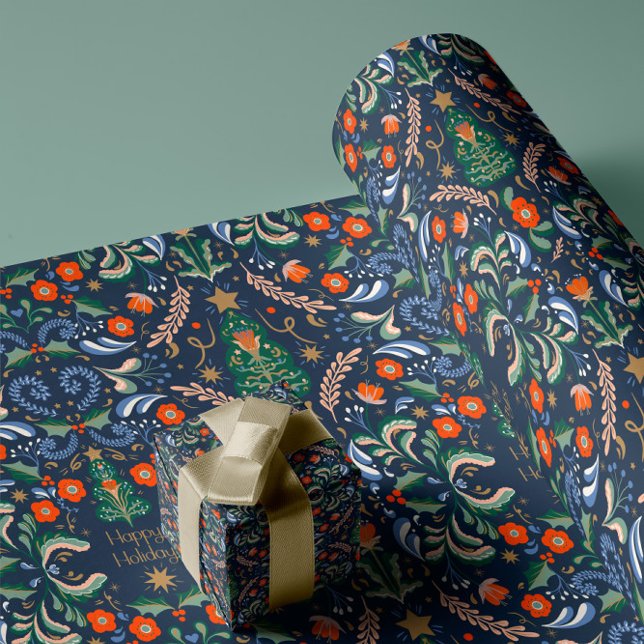 Papel De Presente Natal nórdico retrógrado (Criador carregado)