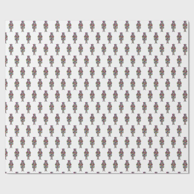 Papel De Presente Natal Noz Nutcracker Rosa Pastel (Aberto)