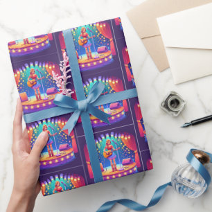 Papel De Presente Natal para Cantora do País da Cowgirl Ocidental