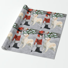 Papel De Presente Natal para ouro Retriever