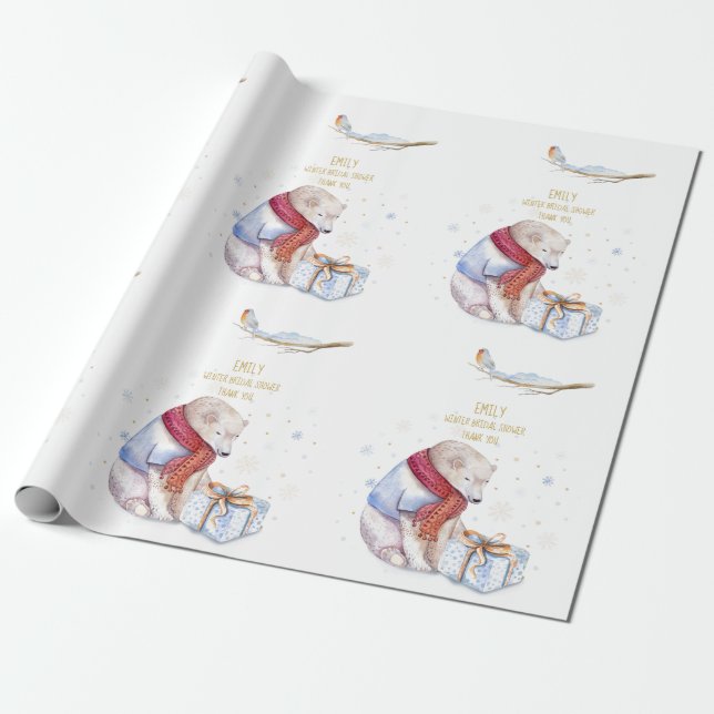Papel De Presente Natal Personalizado do Urso Terra da Maravilha Urs (Desenrolado)