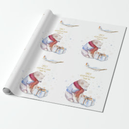 Papel De Presente Natal Personalizado do Urso Urso do Mundo Mágico R