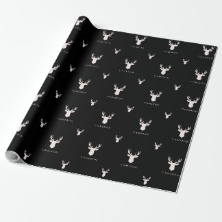 Papel De Presente Natal Personalizado Preto Nome Masculino