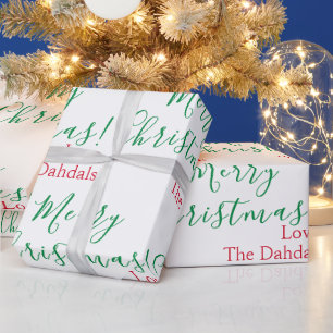 Papel De Presente Natal Personalizado Vermelho Verde Tradicional Bra