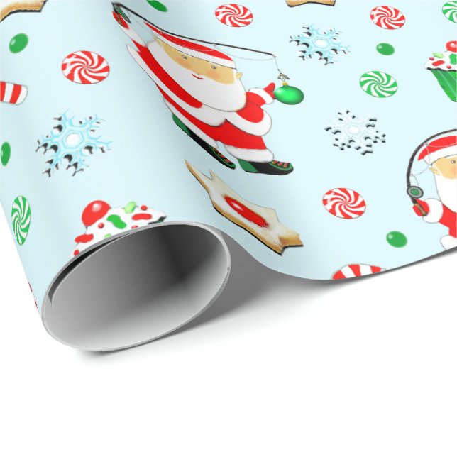 Papel De Presente Natal Pescador Pescando (Ponta do rolo)