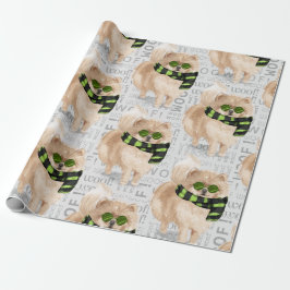 Papel De Presente Natal POMERANIANO para o Cachorro