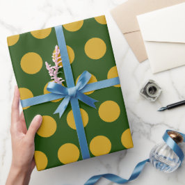 Papel De Presente Natal Pontos Verde Moderno