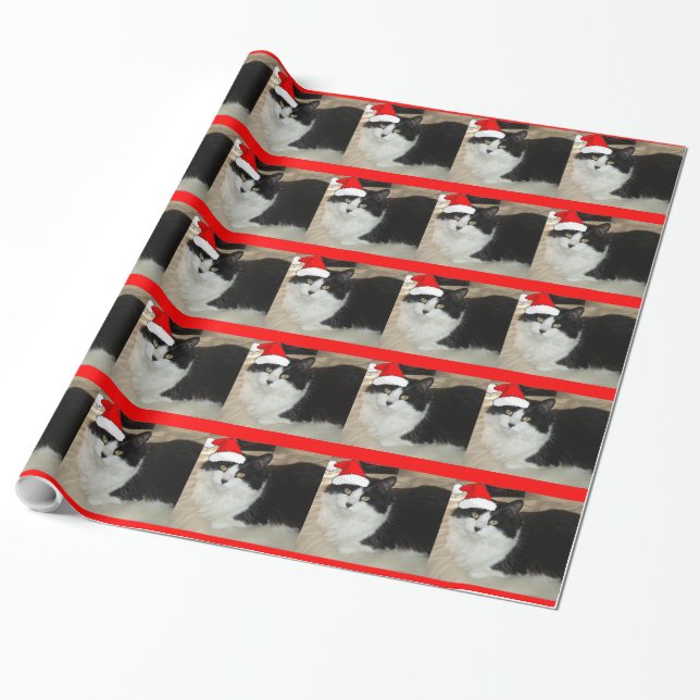 Papel De Presente Natal preto e branco (Desenrolado)
