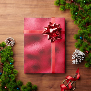 Papel De Presente Natal Red Elegant Modern Satin Parece Bonito