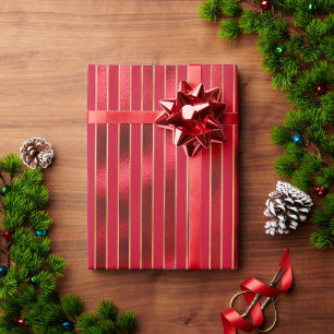 Papel De Presente Natal Red Satin Metálico Elegante Bonito Shiny