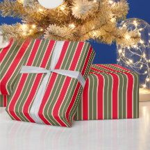 Natal retrô vermelho verde sálvia listras elegante