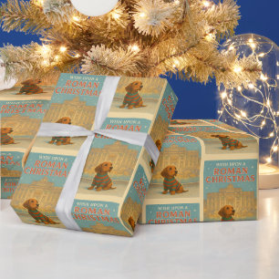 Papel De Presente Natal Romano – Cachorro Fofo de Suéter em Trevi