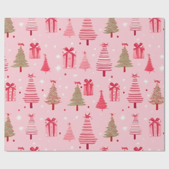 Papel De Presente Natal Rosa (Aberto)