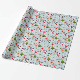 Papel De Presente Natal Rudolph Red Nosed Reindeer Snowmen