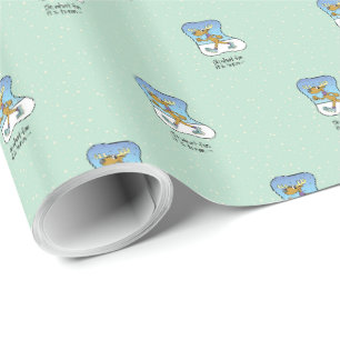 Papel De Presente Natal Running da rena do exercício
