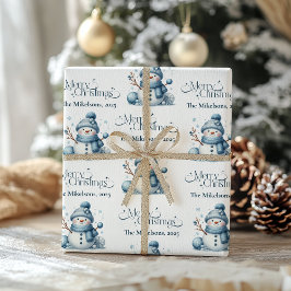 Papel De Presente Natal Russo Cozy Azul
