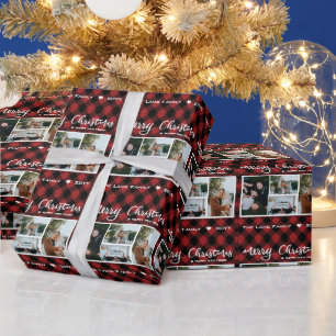 Papel De Presente Natal Rustic Red Black Buffalo - Xadrez