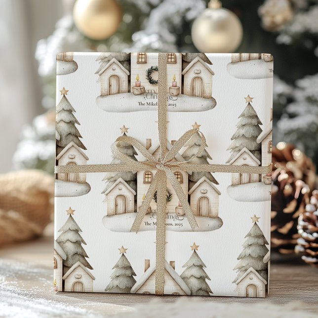 Papel De Presente Natal Rústico Aconchegante (Criador carregado)