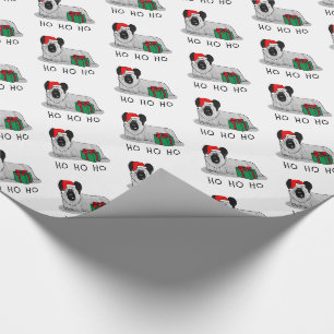 Papel De Presente Natal Santa Claus Hat Skye Terrier (prata)