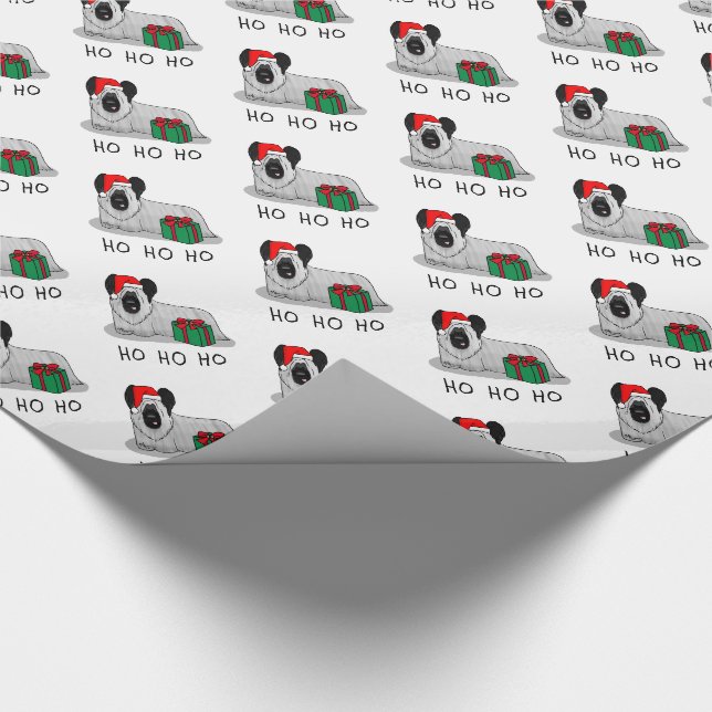 Papel De Presente Natal Santa Claus Hat Skye Terrier (prata) (Ponta)
