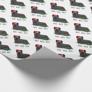 Papel De Presente Natal Santa Claus Hat Skye Terrier (preto)
