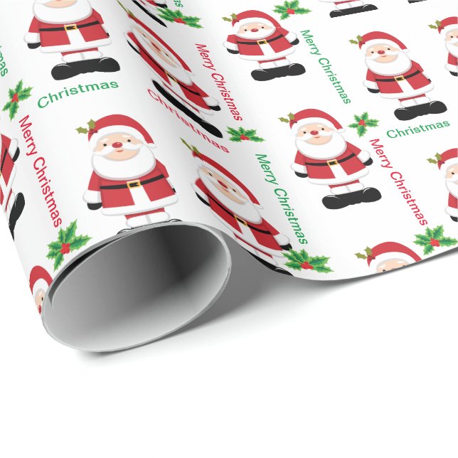 Papel De Presente Natal Santa Claus Medium Gift Bag (Ponta do rolo)