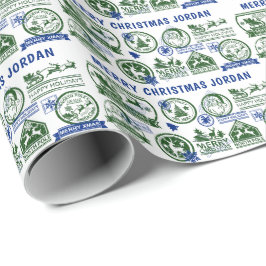 Papel De Presente Natal Santa Clause Entrega Expresso do Polo Norte