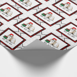Papel De Presente Natal Santa Hat Shih Tzu (branco-tan)