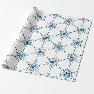Papel De Presente Natal Simples Moderno Elegante Floco de Neve