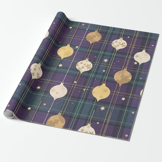Papel De Presente Natal Tartan (Desenrolado)