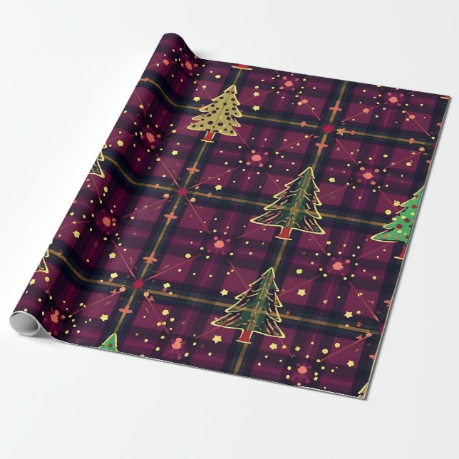 Papel De Presente Natal Tartan (Desenrolado)