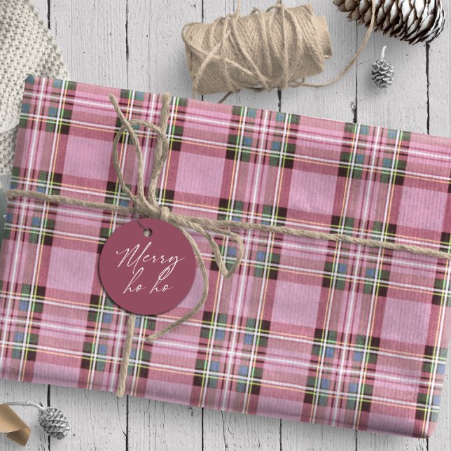 Papel De Presente Natal Tartan Pink/Green ID768 (Criador carregado)