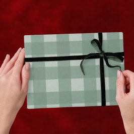 Papel De Presente Natal Tradicional Verde - Xadrez Listrado